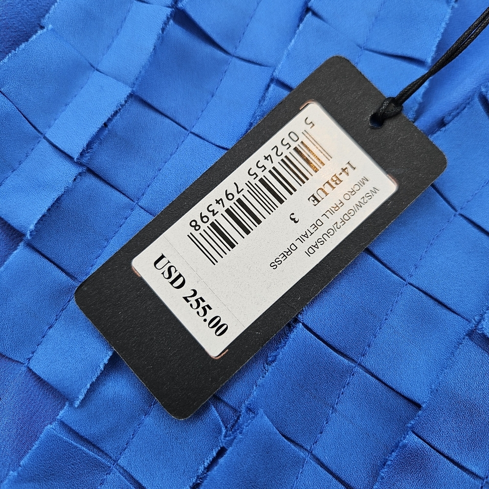 NWT TED BAKER Size 3 Cobalt Blue Gusadi Silk Dress - Picture 10 of 16